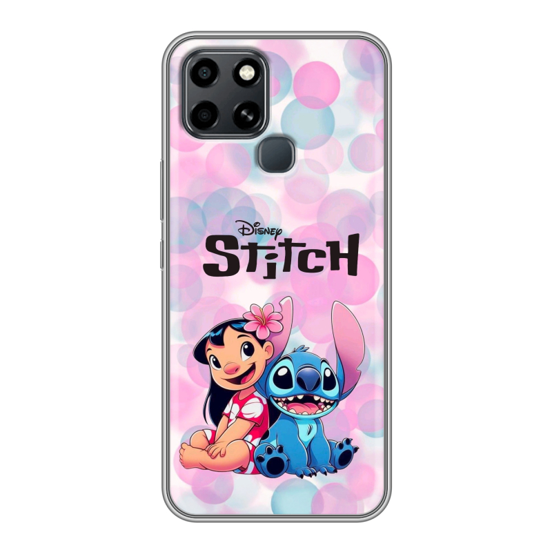 Силиконовый противоударный чехол на Infinix Smart 6 с принтом Лило и Стич Силиконовый противоударный чехол на Infinix Smart 6 с принтом Лило и Стич