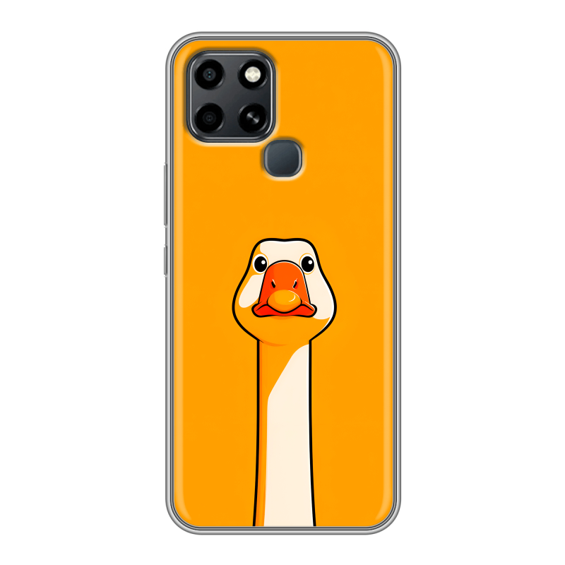 Силиконовый противоударный чехол на Infinix Smart 6 с принтом Смешная утка Силиконовый противоударный чехол на Infinix Smart 6 с принтом Смешная утка