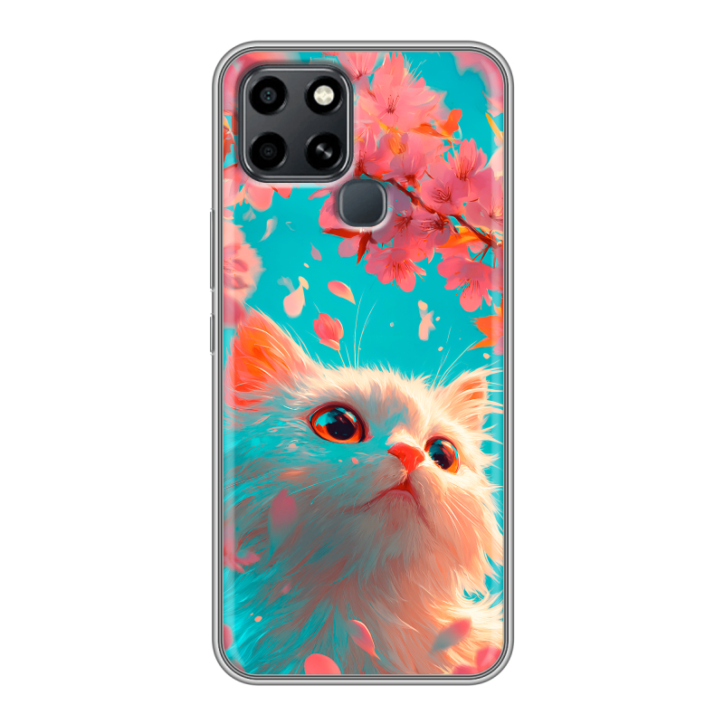 Силиконовый чехол на Infinix Smart 6 с принтом Красивый кот Силиконовый чехол на Infinix Smart 6 с принтом Красивый кот