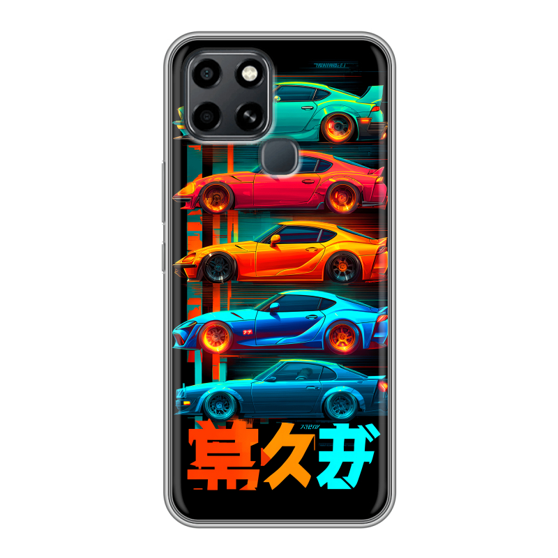 Силиконовый противоударный чехол на Infinix Smart 6 с принтом машины тачки Силиконовый противоударный чехол на Infinix Smart 6 с принтом машины тачки