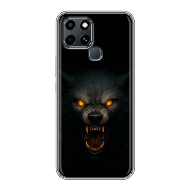 Силиконовый чехол на Infinix Smart 6 с принтом Волк Силиконовый чехол на Infinix Smart 6 с принтом Волк