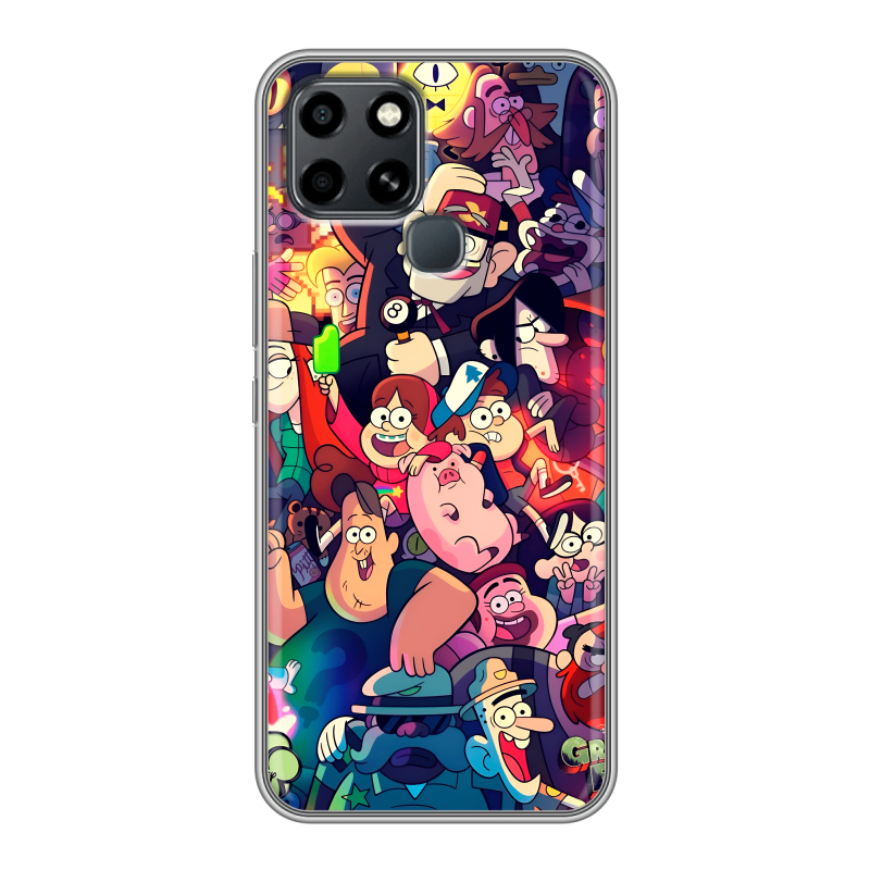 Силиконовый противоударный чехол на Infinix Smart 6 с принтом Gravity Falls Гравити Фолз Силиконовый противоударный чехол на Infinix Smart 6 с принтом Gravity Falls Гравити Фолз