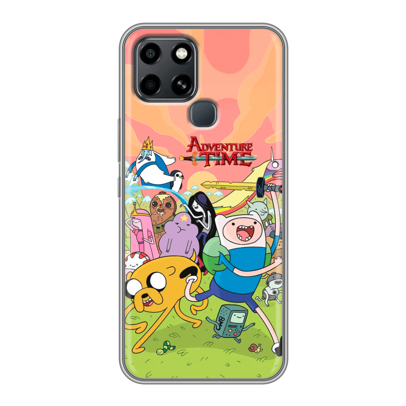 Силиконовый противоударный чехол на Infinix Smart 6 с принтом Adventure time Время приключений Силиконовый противоударный чехол на Infinix Smart 6 с принтом Adventure time Время приключений