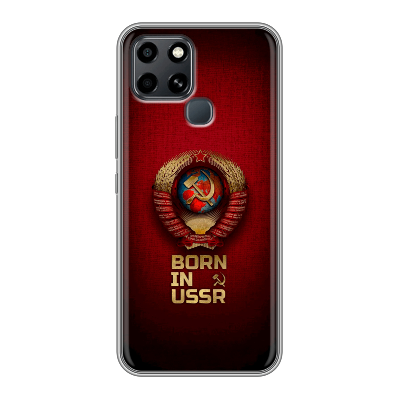 Силиконовый чехол на Infinix Smart 6 с принтом Флаг Герб СССР Силиконовый чехол на Infinix Smart 6 с принтом Флаг Герб СССР