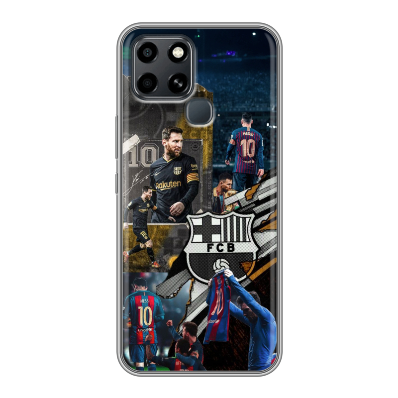 Силиконовый чехол на Infinix Smart 6 с принтом Messi Barcelona Силиконовый чехол на Infinix Smart 6 с принтом Messi Barcelona