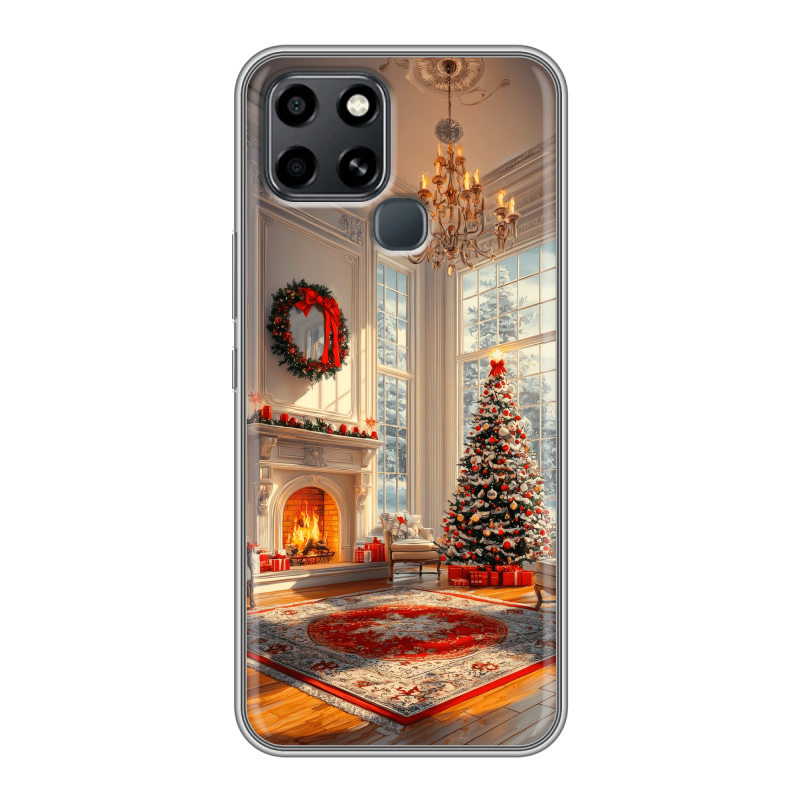 Силиконовый чехол на Infinix Smart 6 с принтом Новый год Силиконовый чехол на Infinix Smart 6 с принтом Новый год