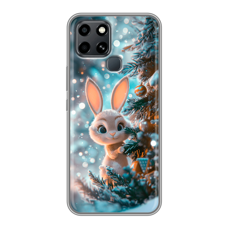 Силиконовый противоударный чехол на Infinix Smart 6 с принтом Новый год Силиконовый противоударный чехол на Infinix Smart 6 с принтом Новый год