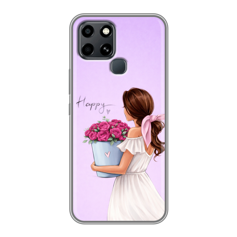 Силиконовый чехол на Infinix Smart 6 с принтом женский Силиконовый чехол на Infinix Smart 6 с принтом женский