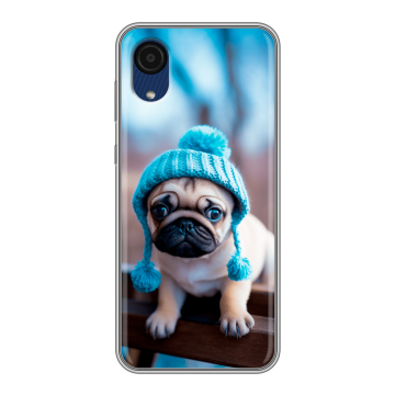 Силиконовый чехол на Samsung Galaxy A03 Core с принтом Мопс в шапке Силиконовый чехол на Samsung Galaxy A03 Core с принтом Мопс в шапке