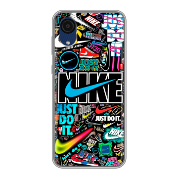 Силиконовый чехол на Samsung Galaxy A03 Core с принтом найк nike черный