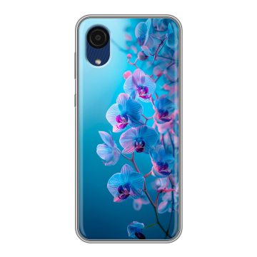 Силиконовый чехол на Samsung Galaxy A03 Core с принтом голубые орхидеи Силиконовый чехол на Samsung Galaxy A03 Core с принтом голубые орхидеи