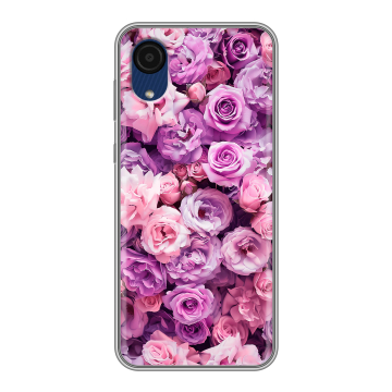 Силиконовый чехол на Samsung Galaxy A03 Core с принтом лавандовые розы Силиконовый чехол на Samsung Galaxy A03 Core с принтом лавандовые розы