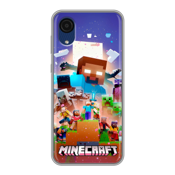 Силиконовый чехол на Samsung Galaxy A03 Core с принтом Майнкрафт Minecraft