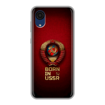 Силиконовый чехол на Samsung Galaxy A03 Core с принтом Флаг Герб СССР Силиконовый чехол на Samsung Galaxy A03 Core с принтом Флаг Герб СССР
