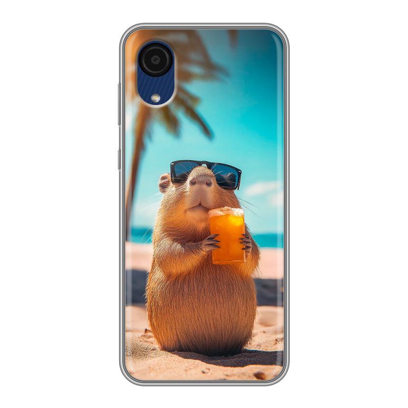 Силиконовый чехол на Samsung Galaxy A03 Core с принтом Капибара Силиконовый чехол на Samsung Galaxy A03 Core с принтом Капибара