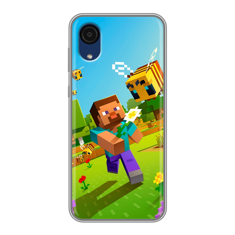 Силиконовый чехол на Samsung Galaxy A03 Core с принтом Майнкрафт Minecraft Силиконовый чехол на Samsung Galaxy A03 Core с принтом Майнкрафт Minecraft