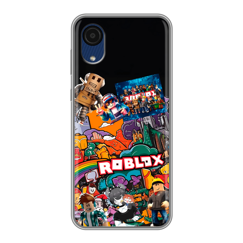 Силиконовый противоударный чехол на Samsung Galaxy A03 Core с принтом Roblox Роблокс Силиконовый противоударный чехол на Samsung Galaxy A03 Core с принтом Roblox Роблокс