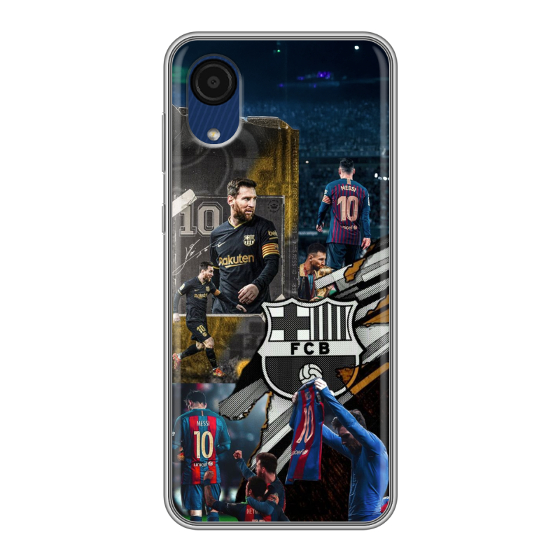 Силиконовый чехол на Samsung Galaxy A03 Core с принтом Messi Barcelona Силиконовый чехол на Samsung Galaxy A03 Core с принтом Messi Barcelona