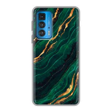 Силиконовый чехол на Motorola Edge 20 с принтом Мрамор зеленое золото Силиконовый чехол на Motorola Edge 20 с принтом Мрамор зеленое золото