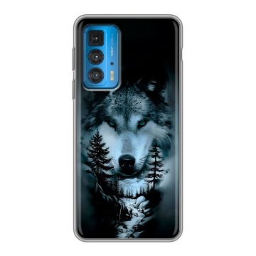 Силиконовый чехол на Motorola Edge 20 с принтом Лесной волк Силиконовый чехол на Motorola Edge 20 с принтом Лесной волк