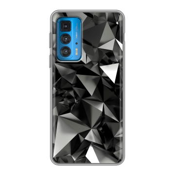 Силиконовый чехол на Motorola Edge 20 с принтом Черные кристаллы Силиконовый чехол на Motorola Edge 20 с принтом Черные кристаллы