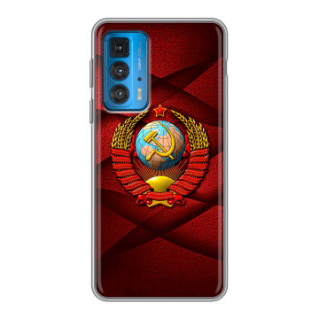 Силиконовый чехол на Motorola Edge 20 с принтом Герб СССР Силиконовый чехол на Motorola Edge 20 с принтом Герб СССР