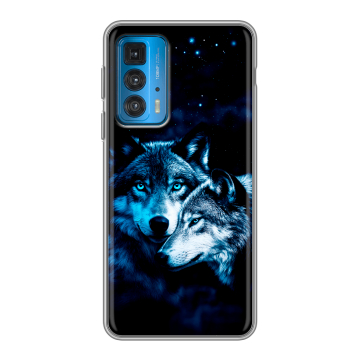 Силиконовый чехол на Motorola Edge 20 с принтом Волки Силиконовый чехол на Motorola Edge 20 с принтом Волки