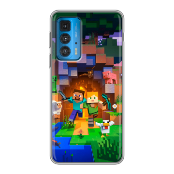 Силиконовый чехол на Motorola Edge 20 с принтом Майнкрафт Minecraft Силиконовый чехол на Motorola Edge 20 с принтом Майнкрафт Minecraft