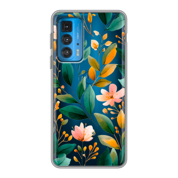 Силиконовый чехол на Motorola Edge 20 с принтом Цветы паттерн