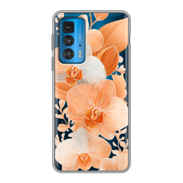 Силиконовый чехол на Motorola Edge 20 с принтом Бежевые цветы