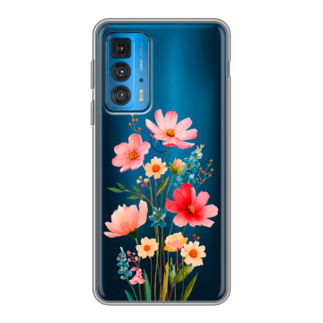 Силиконовый чехол на Motorola Edge 20 с принтом Цветы