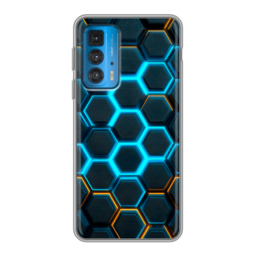 Силиконовый чехол на Motorola Edge 20 с принтом Неоновые соты