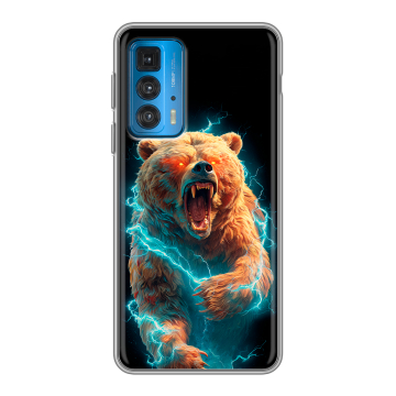 Силиконовый чехол на Motorola Edge 20 с принтом Медведь