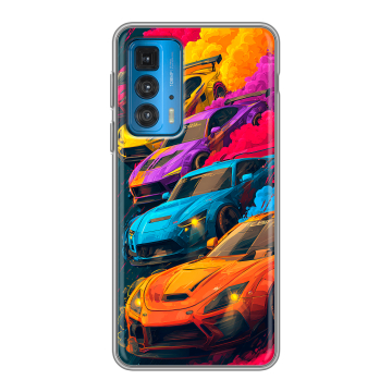 Силиконовый чехол на Motorola Edge 20 с принтом Тачки