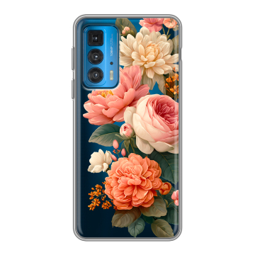 Силиконовый чехол на Motorola Edge 20 с принтом цветы