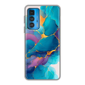 Силиконовый чехол на Motorola Edge 20 с принтом Мрамор блестки