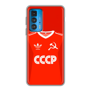 Силиконовый чехол на Motorola Edge 20 с принтом Флаг Герб СССР