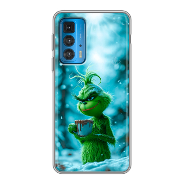 Силиконовый чехол на Motorola Edge 20 с принтом Новый год гринч