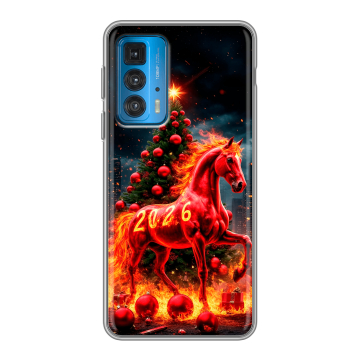 Силиконовый чехол на Motorola Edge 20 с принтом Новый год