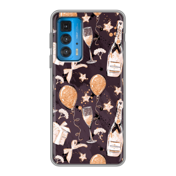Силиконовый чехол на Motorola Edge 20 с принтом Новый год