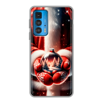Силиконовый чехол на Motorola Edge 20 с принтом Новый год