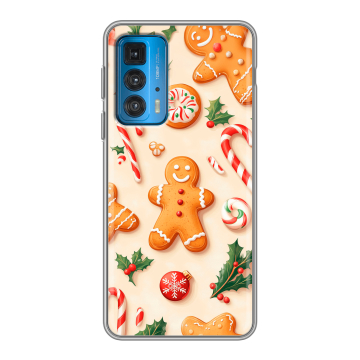 Силиконовый чехол на Motorola Edge 20 с принтом Новый год