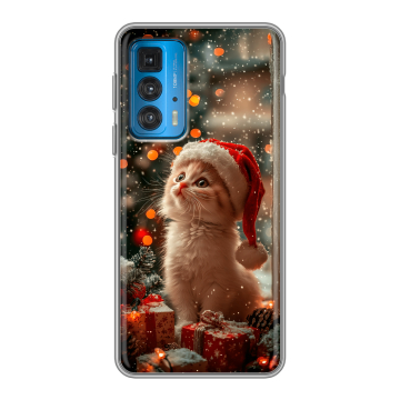Силиконовый чехол на Motorola Edge 20 с принтом Новый год