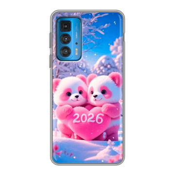 Силиконовый чехол на Motorola Edge 20 с принтом Новый год