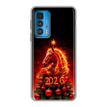 Силиконовый чехол на Motorola Edge 20 с принтом Новый год
