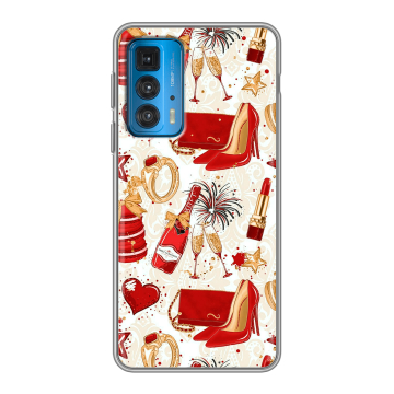 Силиконовый чехол на Motorola Edge 20 с принтом Новый год