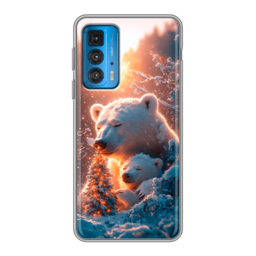 Силиконовый чехол на Motorola Edge 20 с принтом Новый год