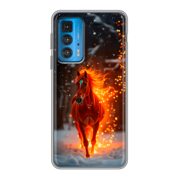 Силиконовый чехол на Motorola Edge 20 с принтом Новый год