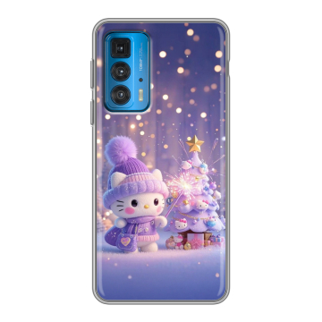 Силиконовый чехол на Motorola Edge 20 с принтом Новый год