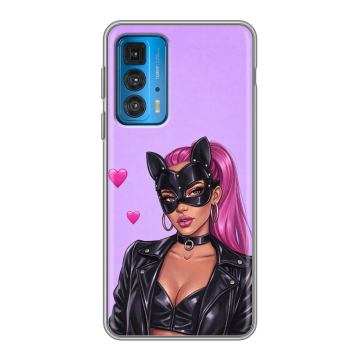 Силиконовый чехол на Motorola Edge 20 с принтом женский